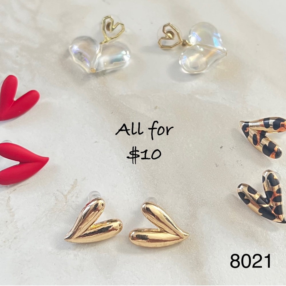 Heart Shaped Earring Set